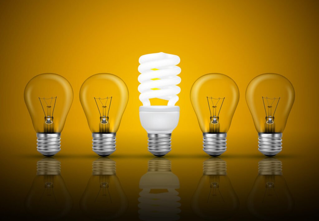 Idea concept with light bulbs