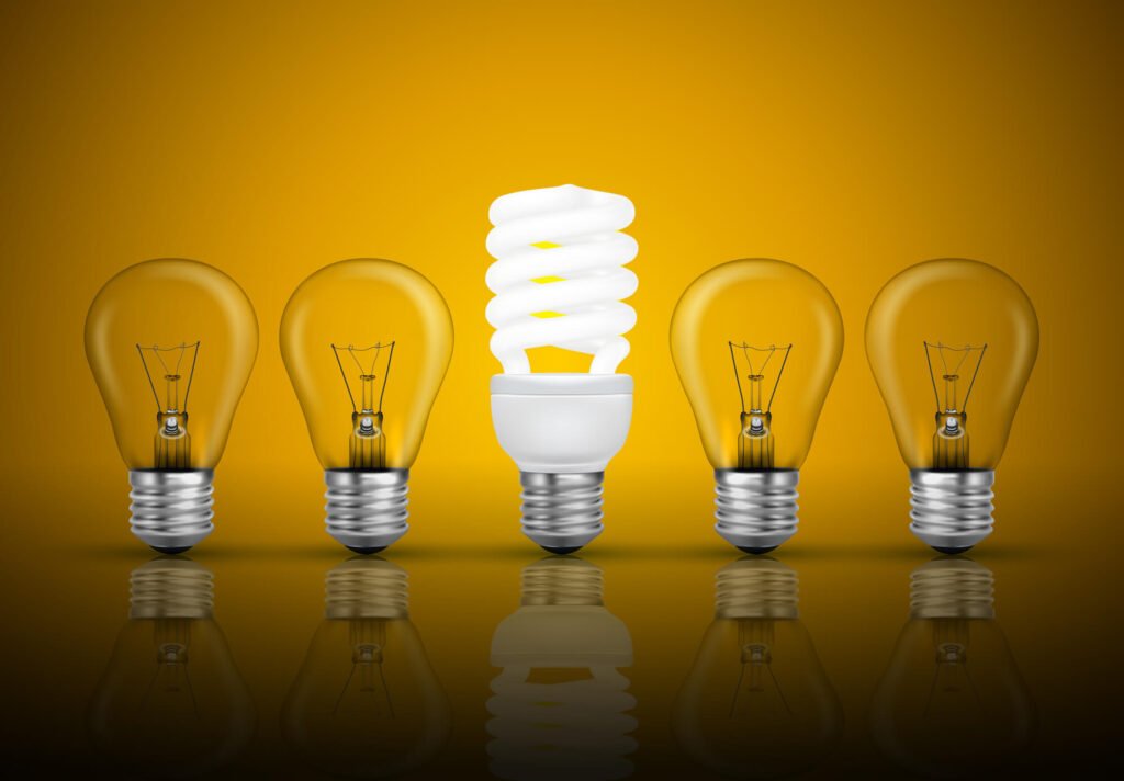 Idea concept with light bulbs